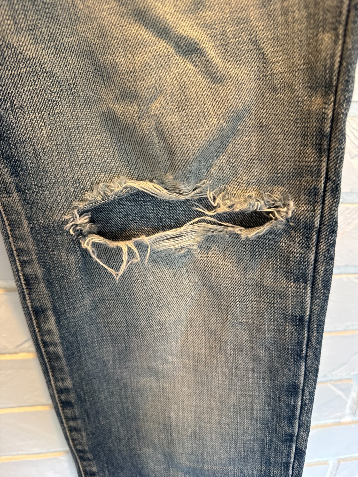 Saint Laurent Paris Hedi Slimane D02 Skinny Jeans 33 Distressed Dirty Wash Japan
