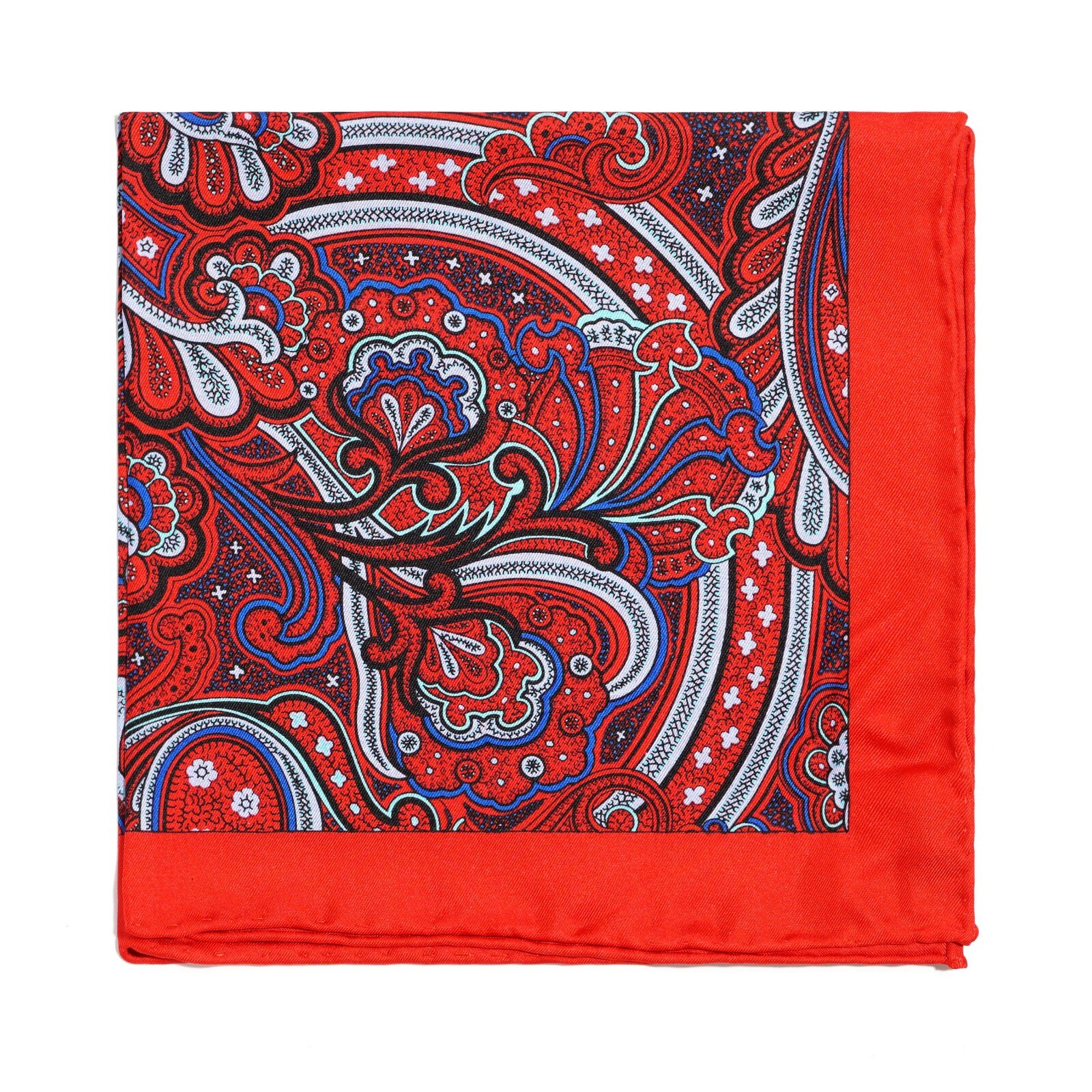 Men’s Silk Handkerchief Paisley Dot Pocket Square Suit Handkerchief 33cm 13in