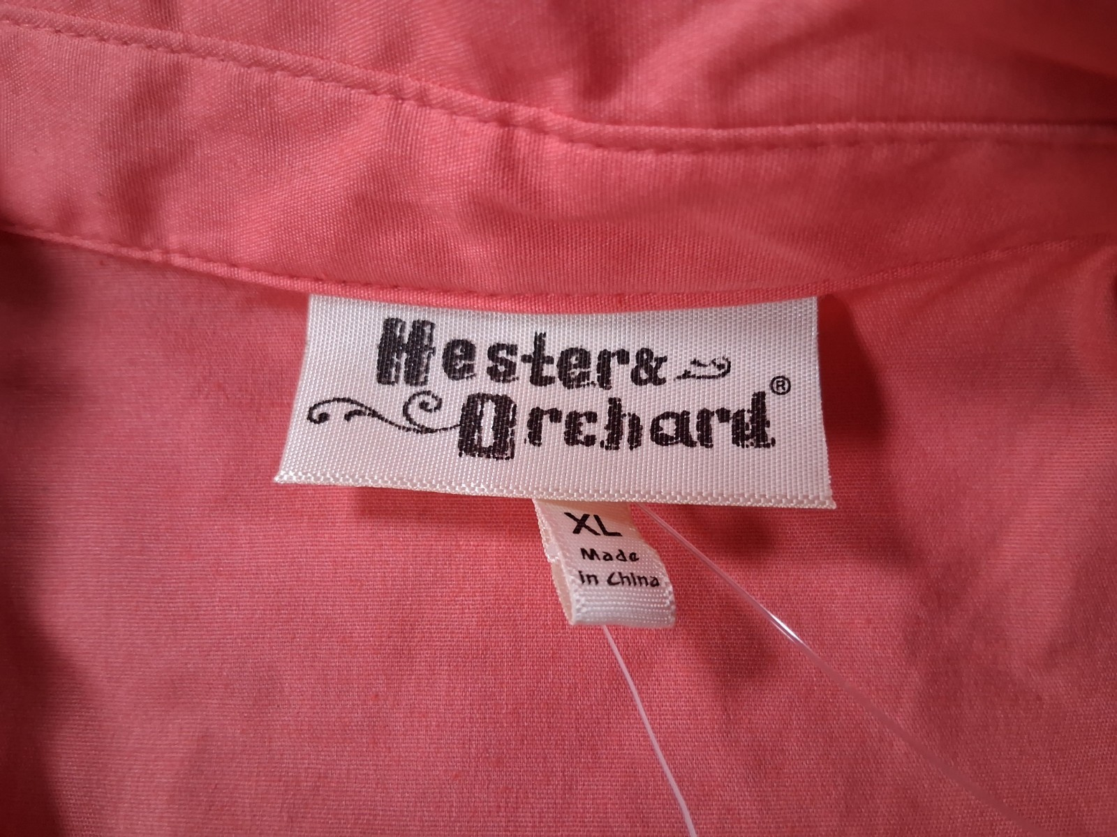 Hester & Orchard XL Womens 3/4 Sleeve Button Up Shirt Coral Roll Tab NWOT