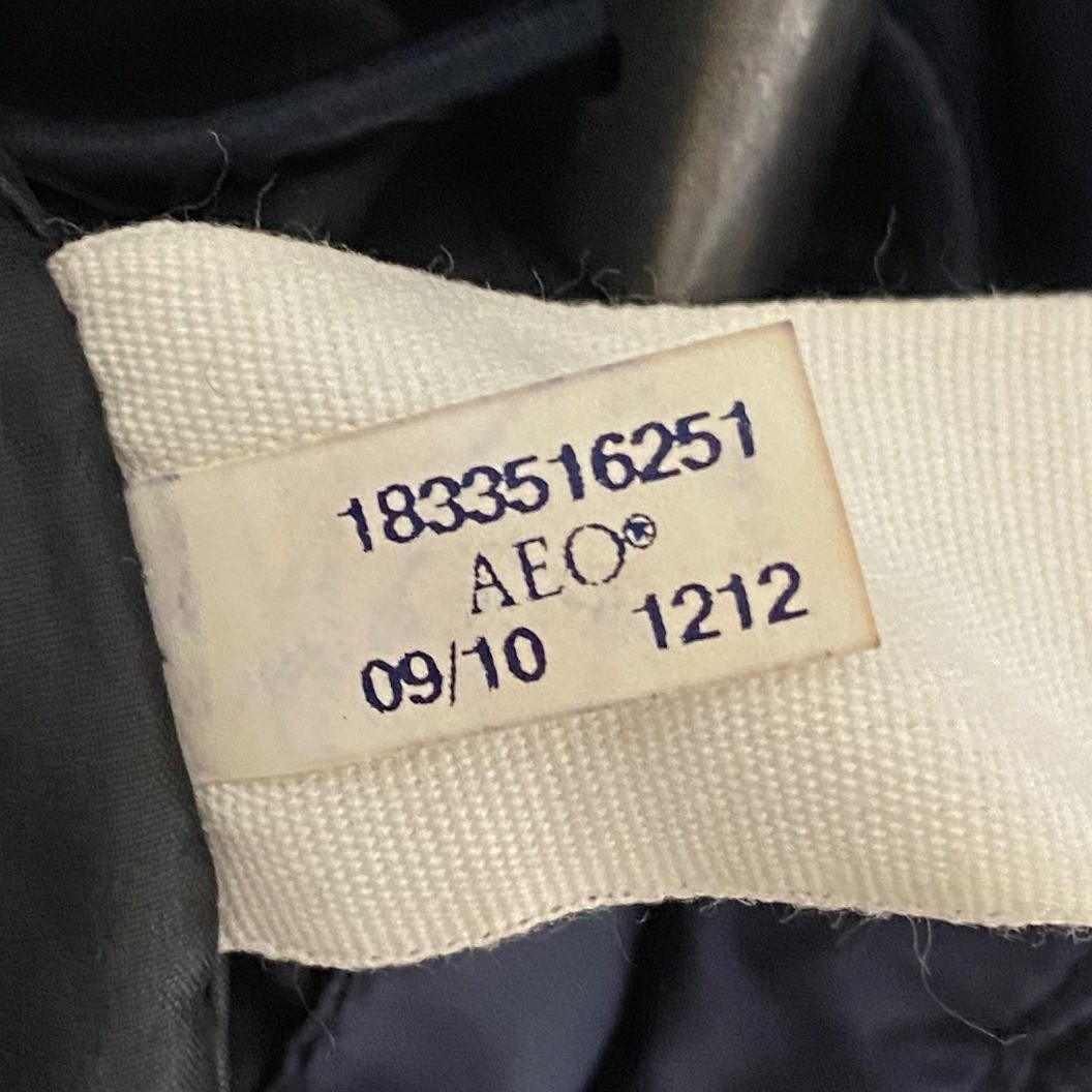 American Eagle Outfitters Puffer Jacket Fur Hood Navy Blue Quilted Winter Coat L
