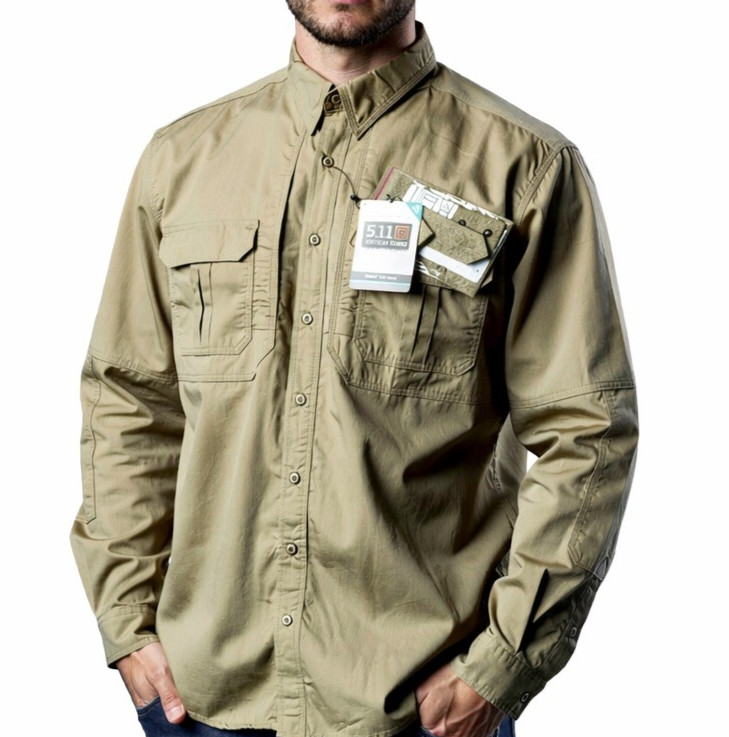 5.11 Tactical Taclite Pro Long Sleeve Shirt Men’s Ripstop Vented Patch Removed
