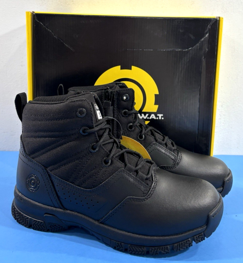 NIB 6 REG MENS ORIGINAL SWAT PROTEC 6″ SIDE ZIP POLISHABLE TOE BOOTS 106401