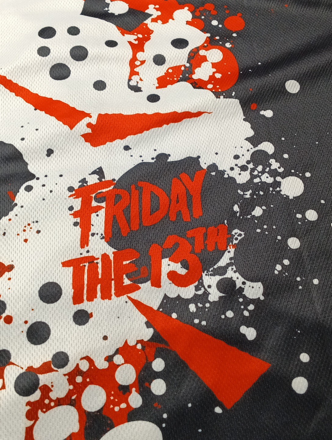 Friday the 13th Men Baseball Type Jersey Shirt Size 2X Black w/Red Trim NWT