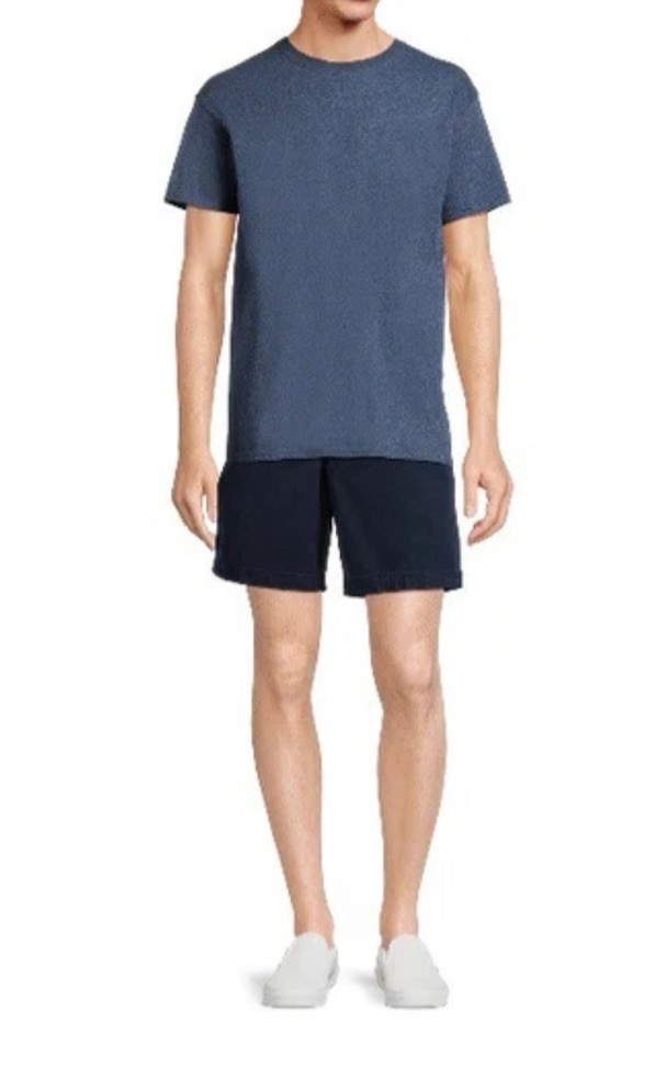 George Men’s Twill Pull On Shorts Drawstring Waist 8” Dark Navy 2XL (44-46)
