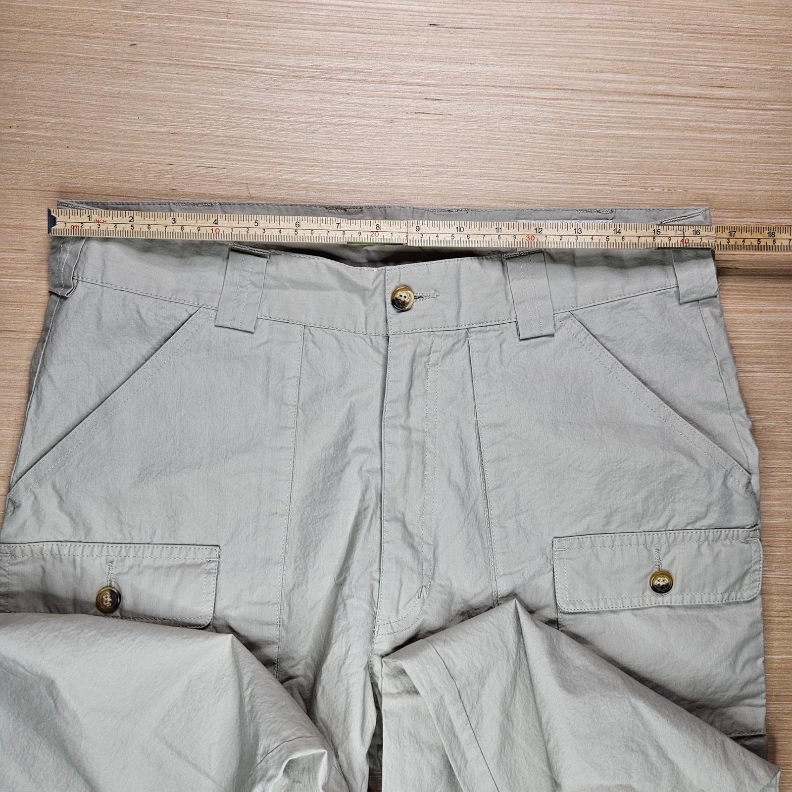 Orvis Convertible Cargo Pants Mens 34×27.5 Gray Zip Off Hiking Outdoor Fishing