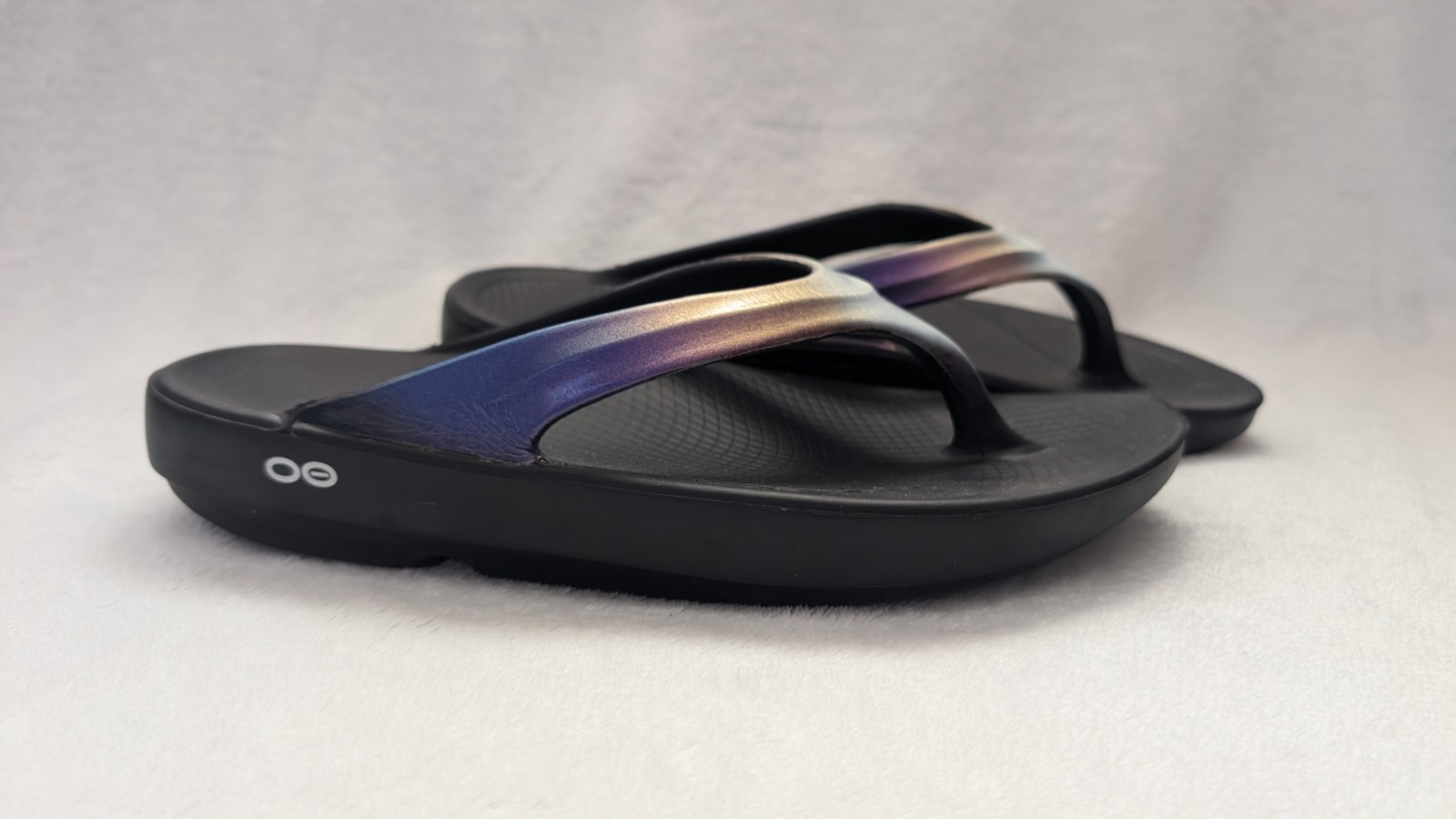 Oofos Oolala Luxe Womens Size 10 Recovery Slip-On Flip Flop Sandal Midnight Blue
