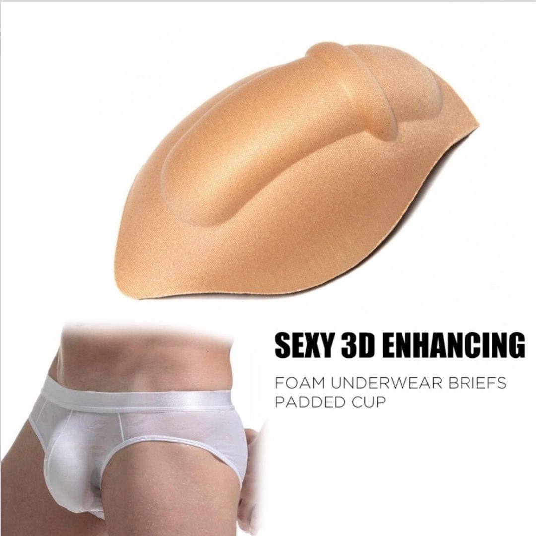 2Pc Sexy Men Pad Enlarge Enhancing Push Up Pouch Stereo Cup Briefs Trunks GThong