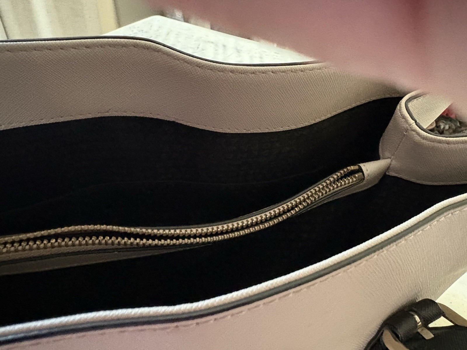 kate spade new york Colorblock Tote Beige/Black Trapezoid Double Handles