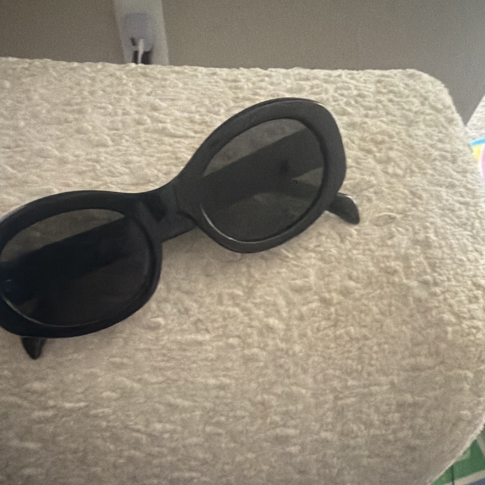 CELINE Women’s Oversized Oval Sunglasses Black Frame/Black Tinted Lens Logo