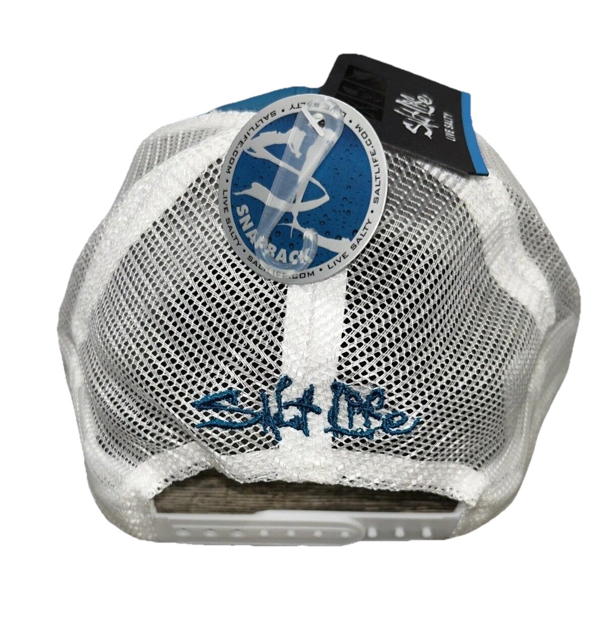 SALT LIFE Mesh Back SNAPBACK Hat Cap OSFM ONE SIZE BLUE WHITE Salty NWT