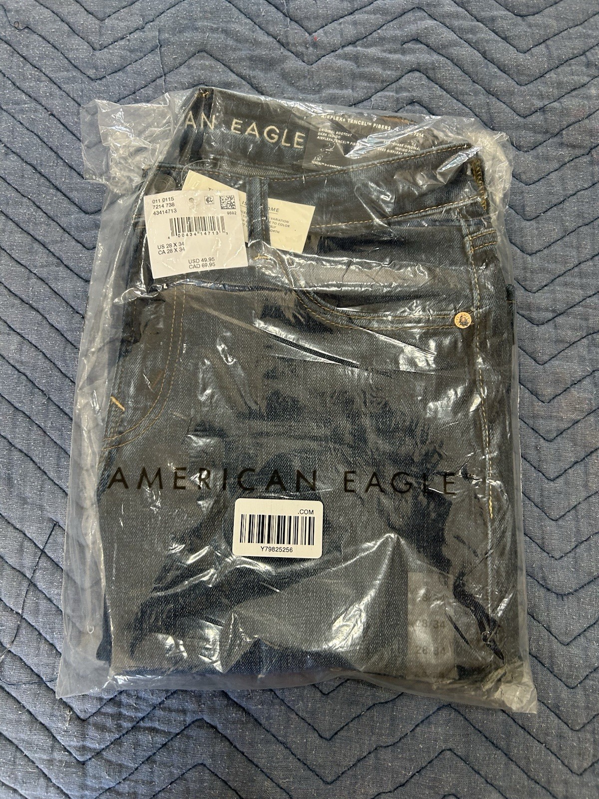 American Eagle Men’s Bootcut Tencel Denim Dark Indigo 5-Pocket Jeans NWT