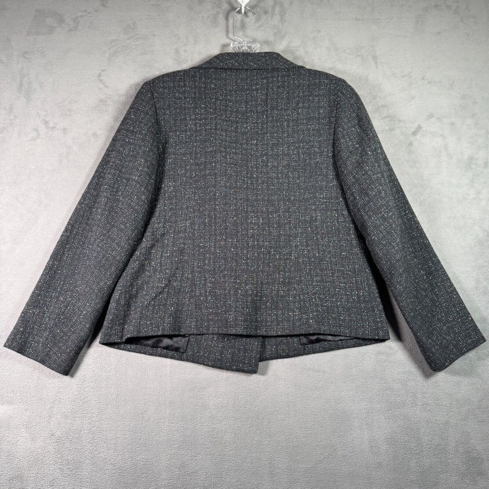 Pendleton Blazer Womens 6 Black Virgin Wool Tweed Double Breasted Jacket Preppy
