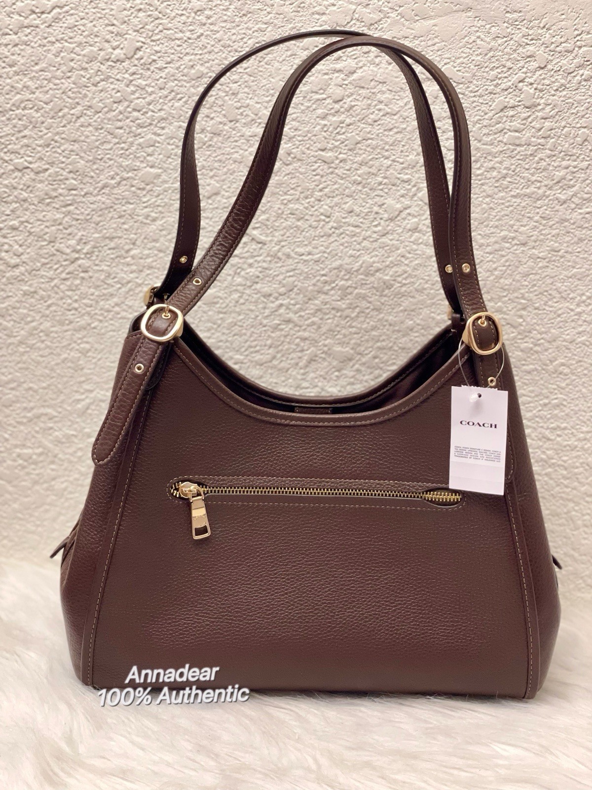 Coach Erin Shoulder Bag In pebble Leather/Gold/Maple CAQ86 NWT