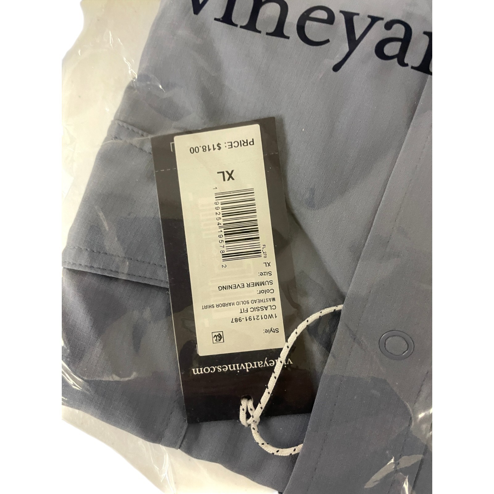 Vineyard Vines Harbor Shirt Mens XL Gray Classic Fit Summer Evening Stretch NWT