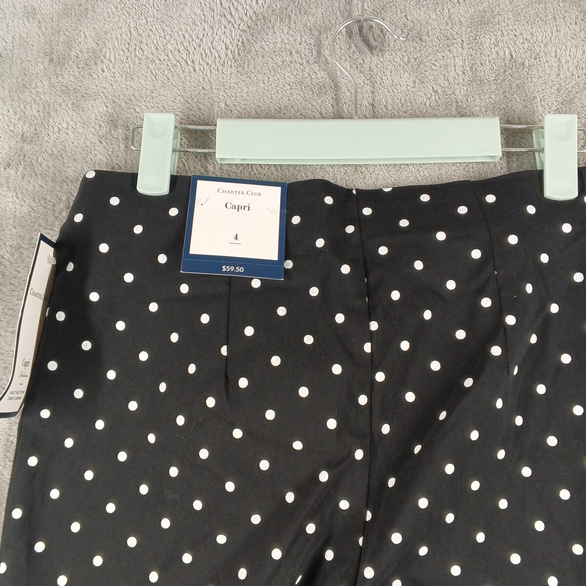 NWT $59 CHARTER CLUB Tummy Control Polka Dots Capri Pants Mid Rise