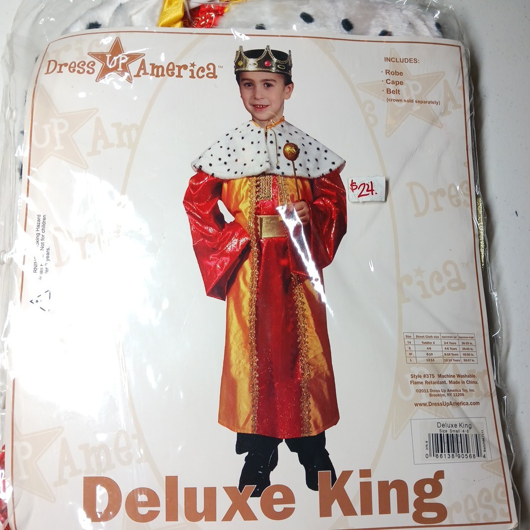 Deluxe King Childs Small 4-6 Halloween Costume 39-45 inches Dress Up America