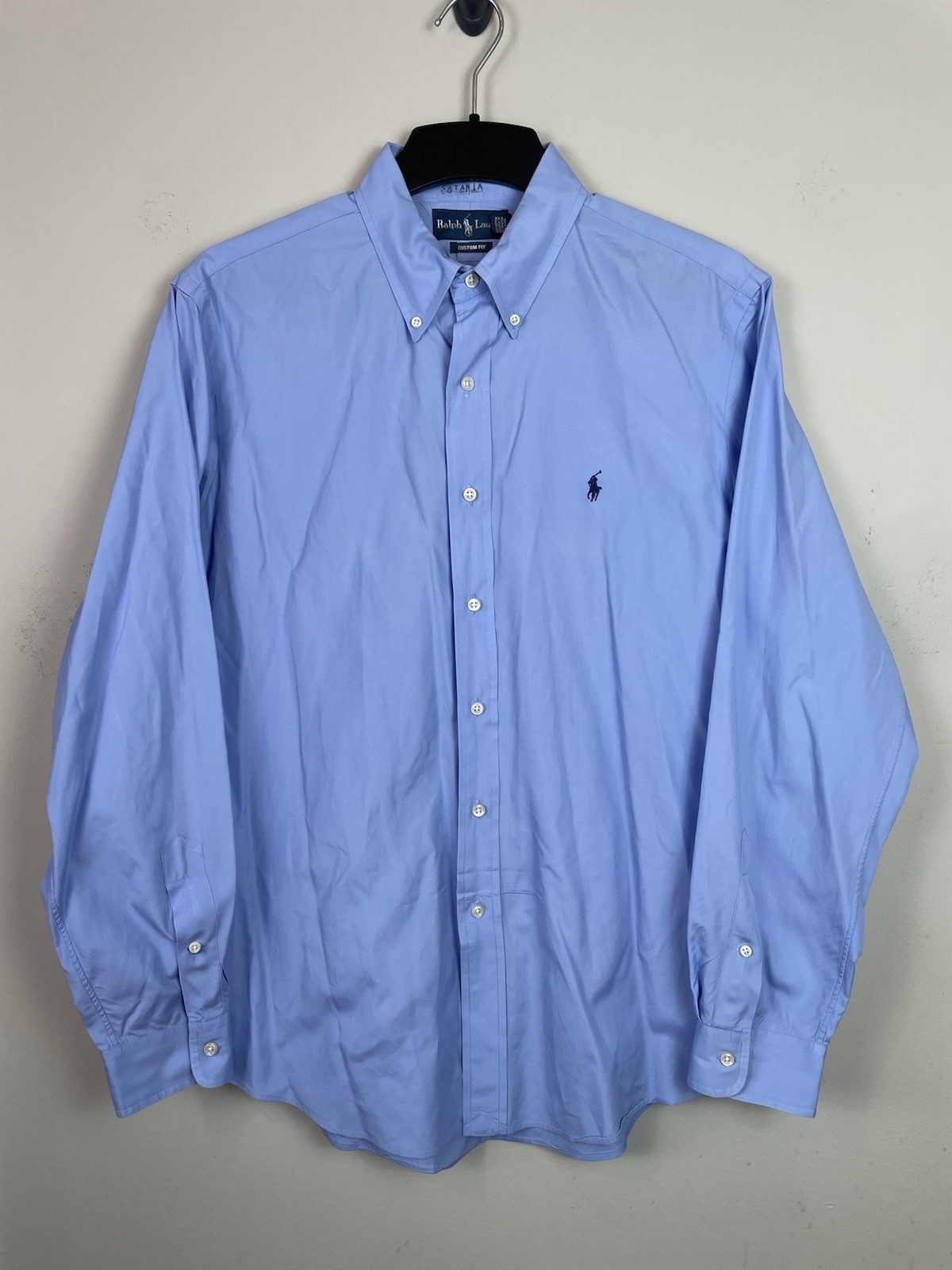 Polo Ralph Lauren Shirt Men’s XL Custom Fit Long Sleeve Blue Cotton Pony