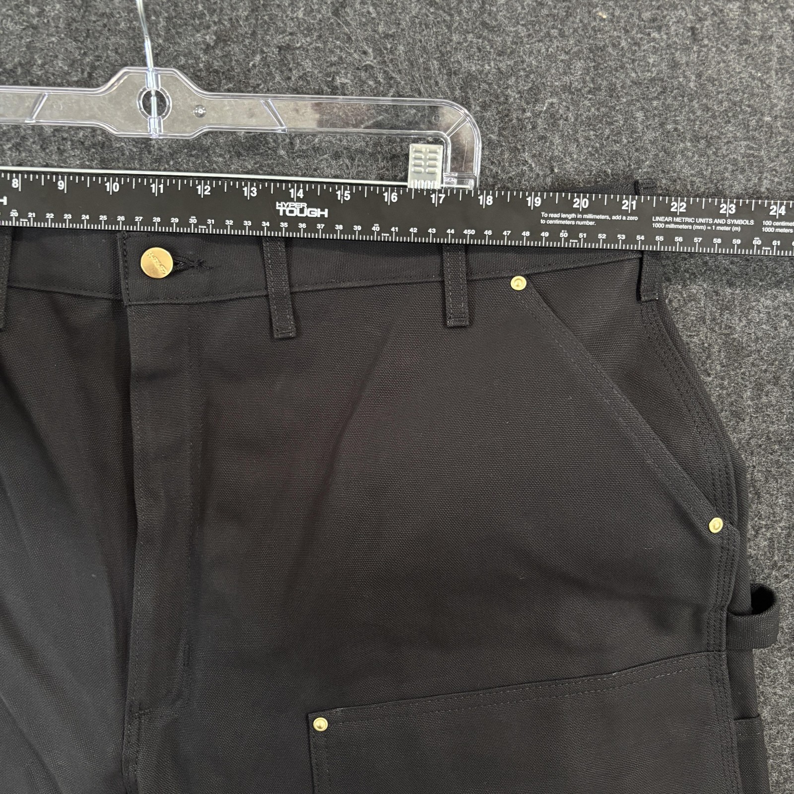 Carhartt Double Front Carpenter Work Pants Men’s 44×32 Black Duck Canvas B01-M