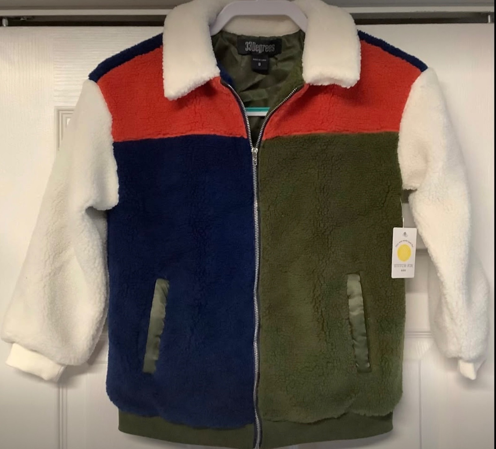 Boys Jacket, SZ: 8, Blue, Grn, Pockets, Full Zipper, “Stitch Fix, 33 Degrees”NWT