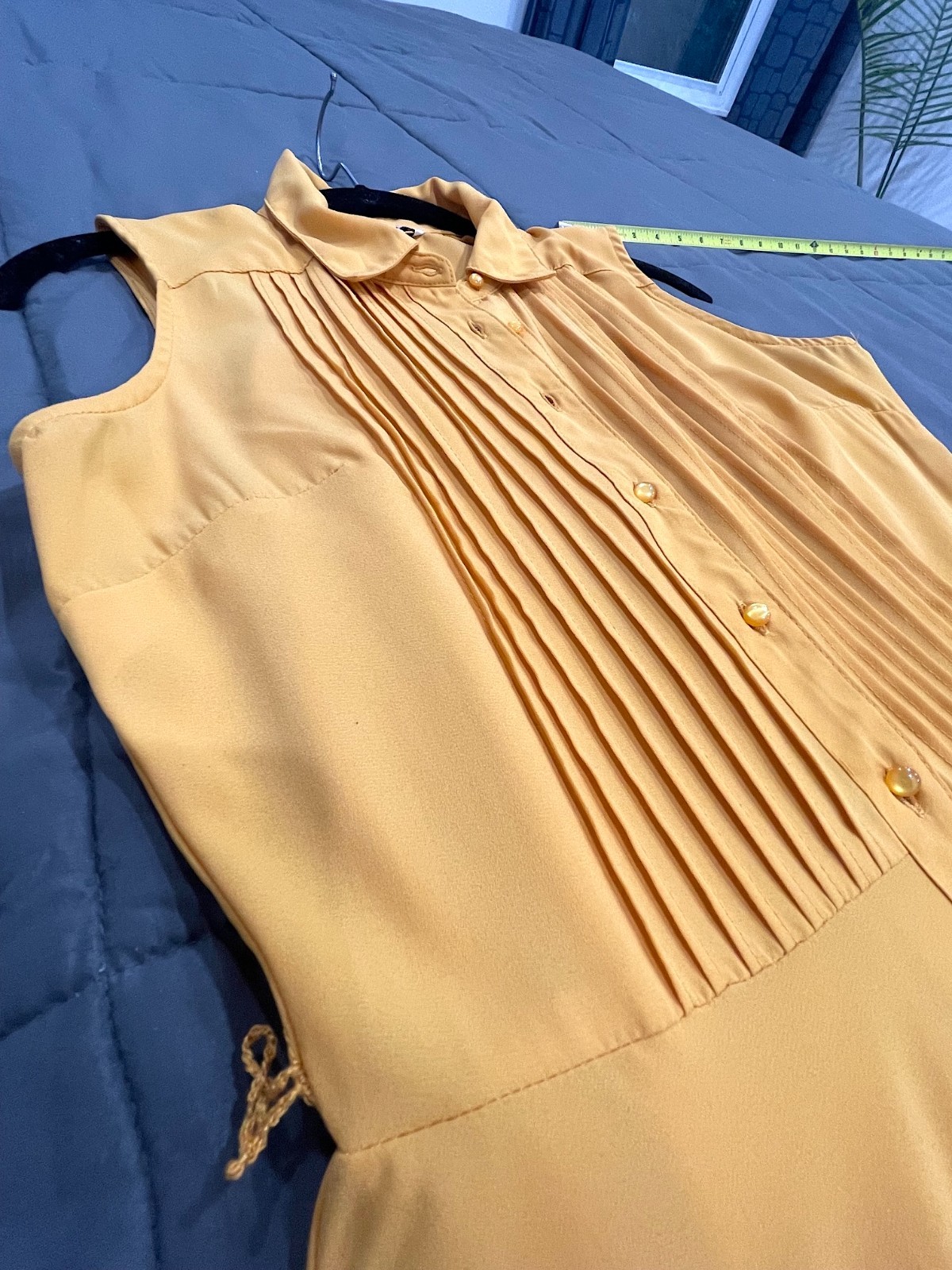 Nanette Lepore Sleeveless Collared Safari Maxi Shirt Dress Mustard Gold Size 2