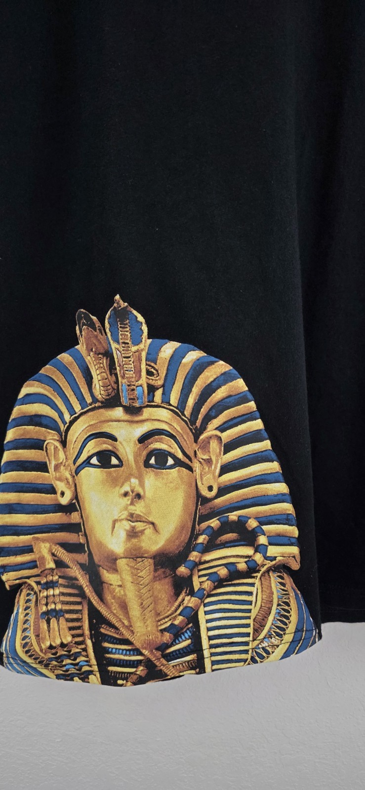 King Tut Tutankhamun Pharaoh Graphic T Shirt Black Cotton Egypt Size L