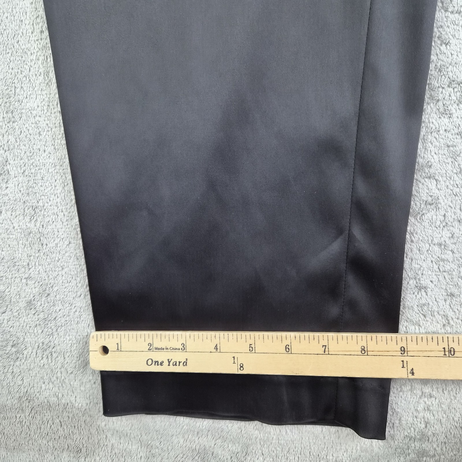 Vintage Rafaella Pants Womens 8 Black Satin Straight Wide Leg Trouser Dressy