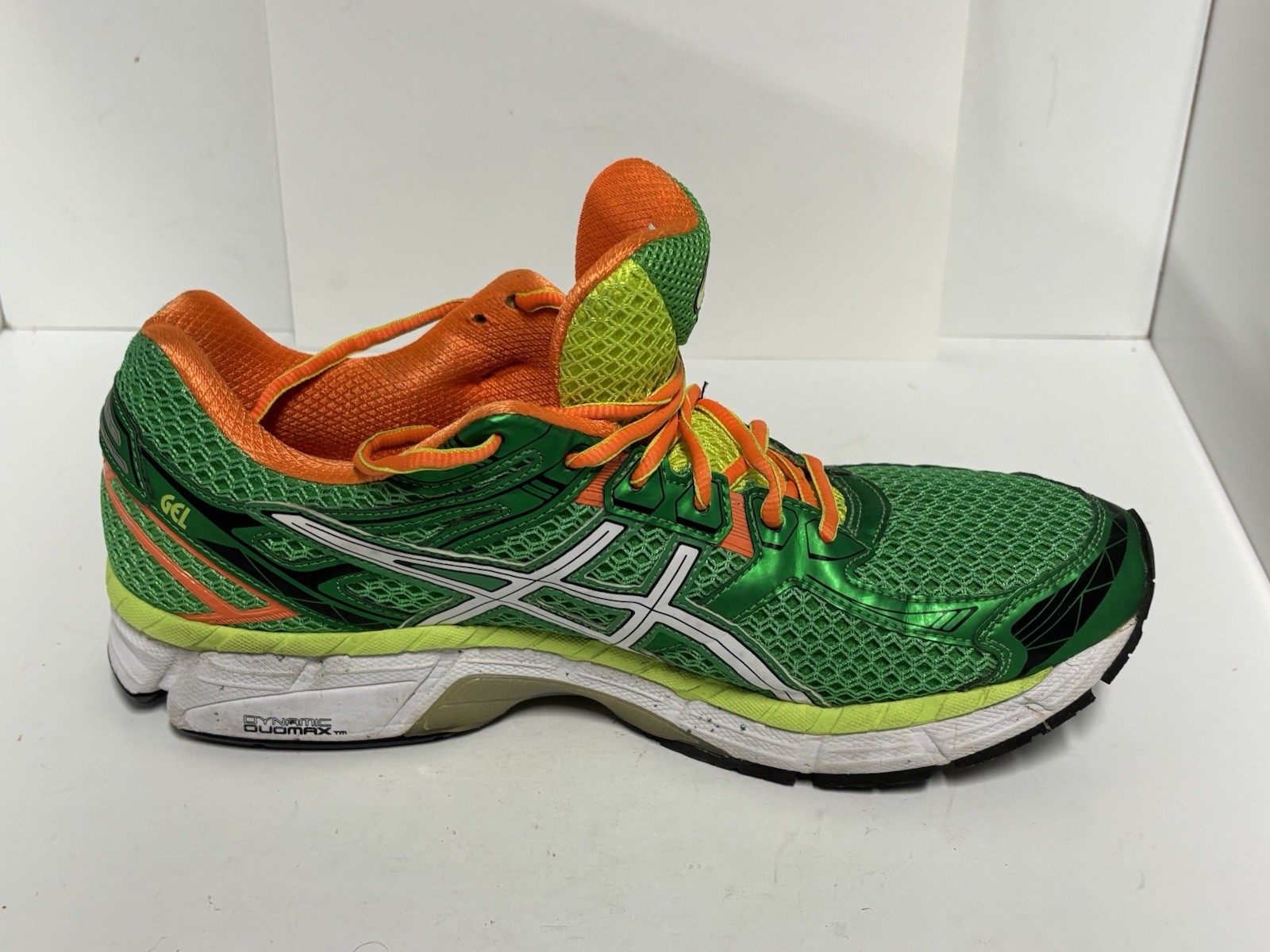 ASICS GEL Mens GT-2000 2 Classic Green White Orange Clownfish Running Shoe-11.5