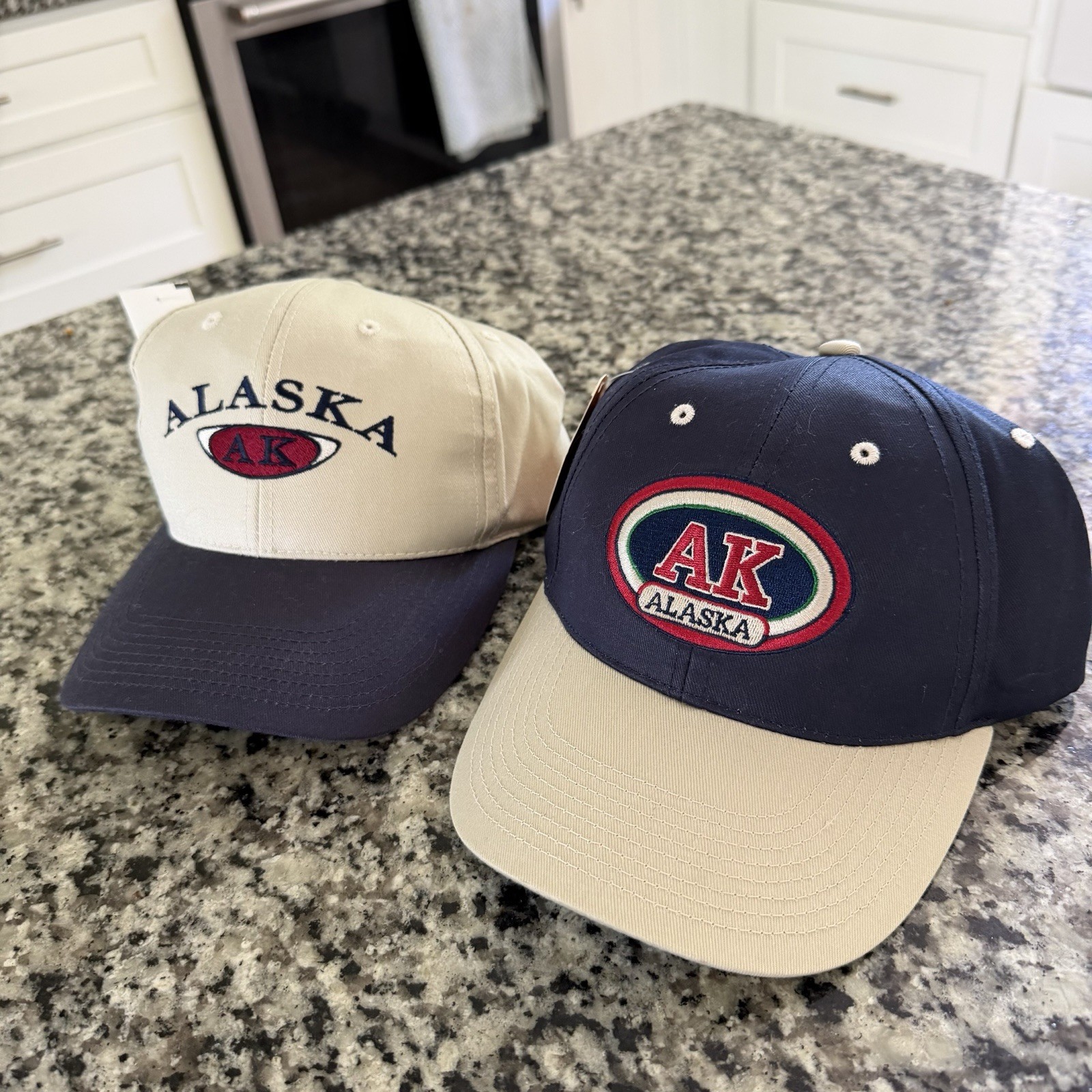 TWO NWT Alaskan Headwear Co. Colorblock Embroidered Snapbacks 100% Cotton