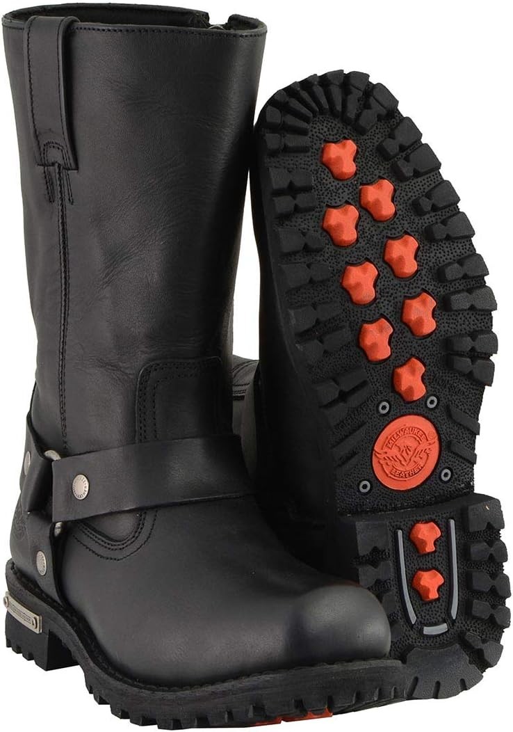Milwaukee Leather Men’s Wide Classic Motorcycle Harness Boots, Size 12 Wide
