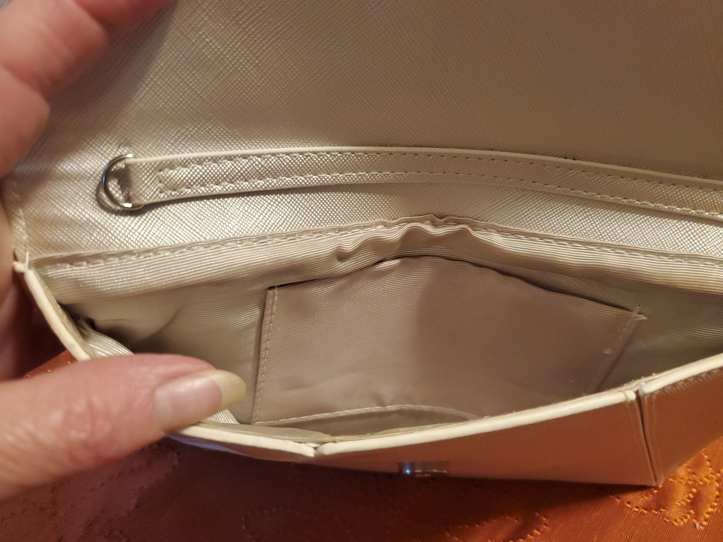 Clutch Bag Silver 100% Polyurethane