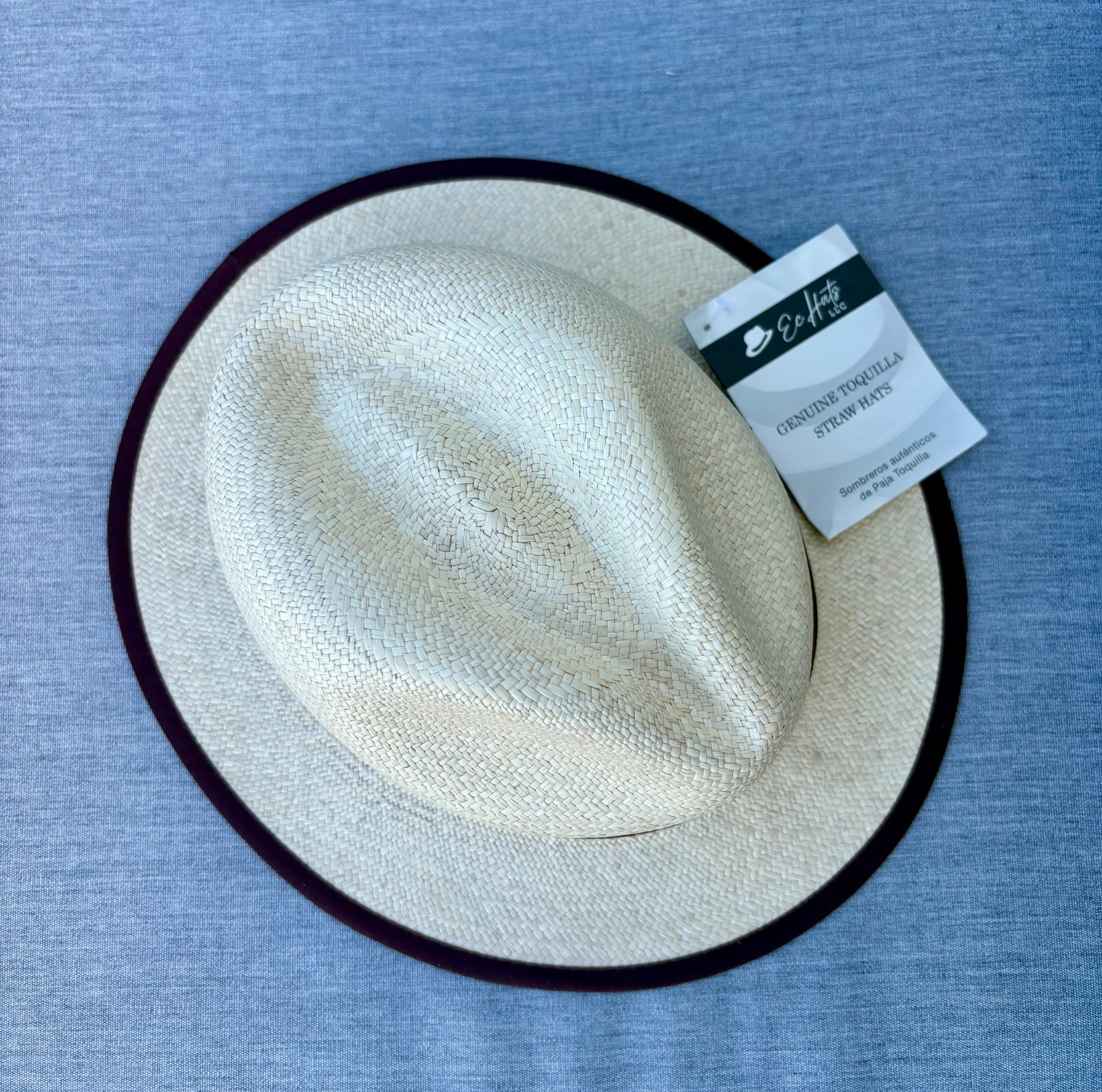 Genuine Panama Hat, 100% Toquilla Straw, Handwovwn in Ecuador, Fedora, SIZE M