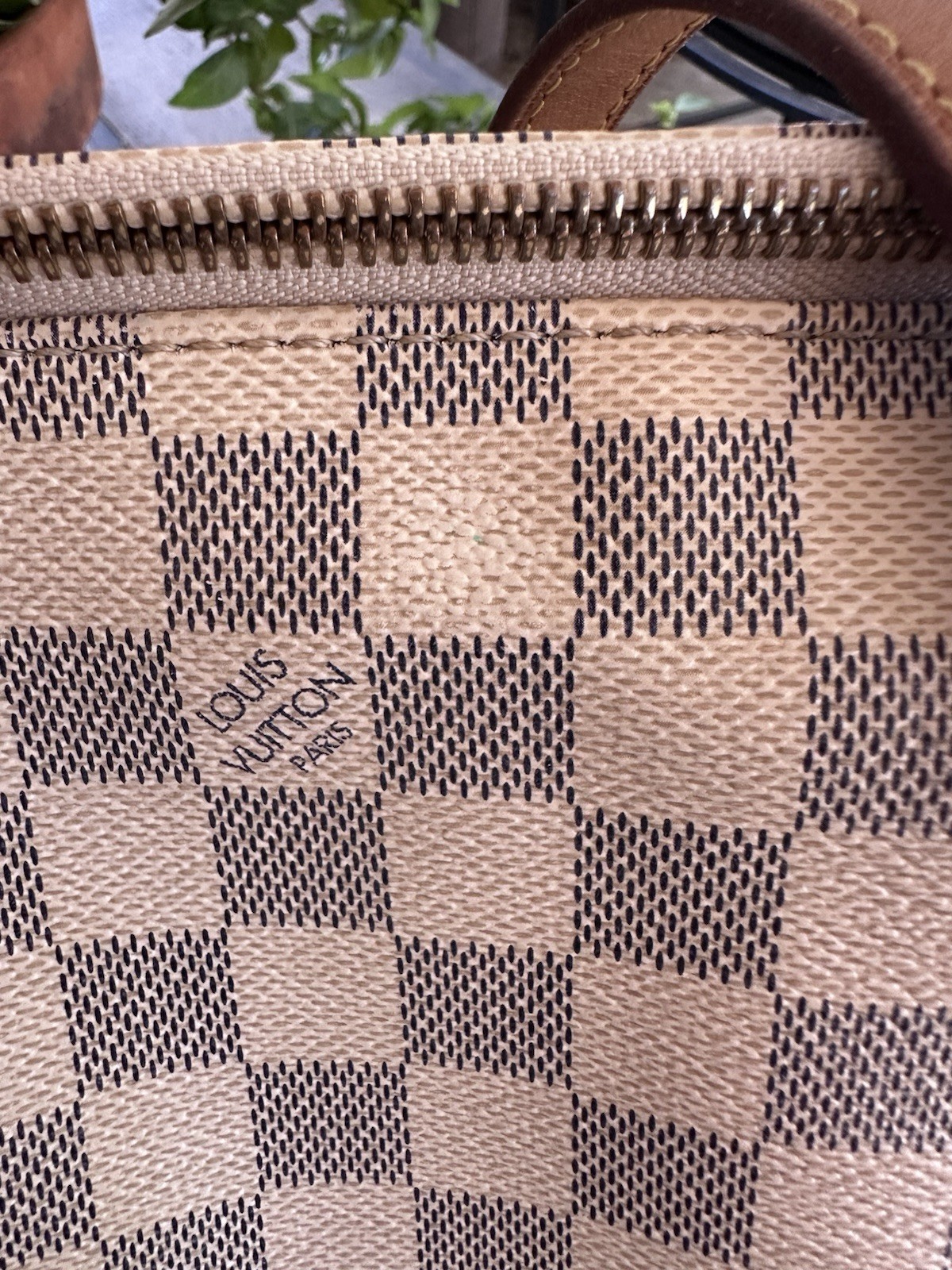 Louis Vuitton Totally PM Damier Azur Zip Shoulder Bag Outer Pockets Dust Bag