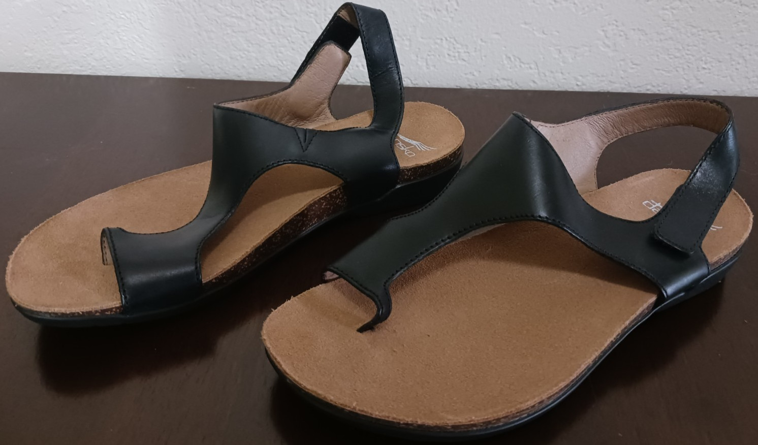 DANSKO Women’s REECE Leather Sandals Black Waxy Burnished [EU 38] US 7.5/8-NWD