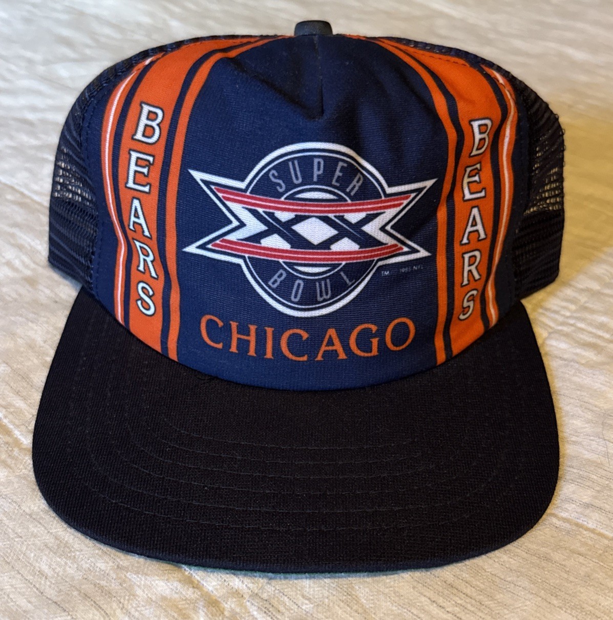 Vintage Chicago Bears Trucker Hat New Era Pro Design NFL Super Bowl XX NOS