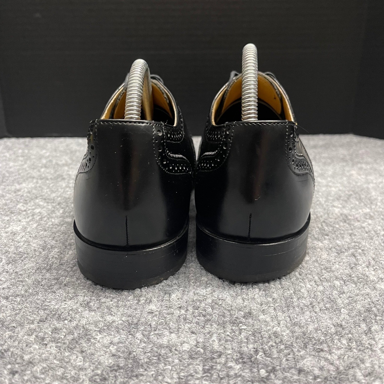 Bostonian Crown Shoes Size 9 D/B Windsor First Flex Black Leather Wingtip Brogue
