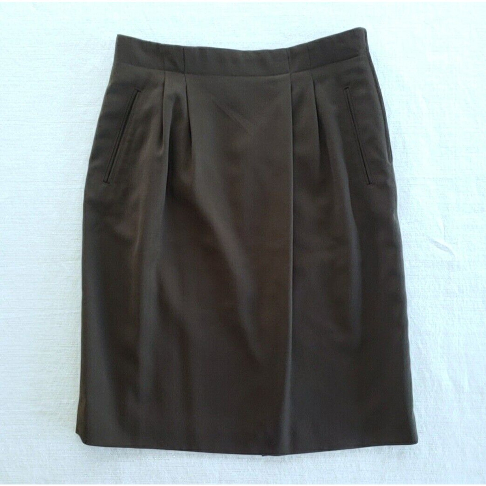 Vintage Charter Club Jane Justin Wool Skirt Womens 12 Brown Classic Preppy Retro