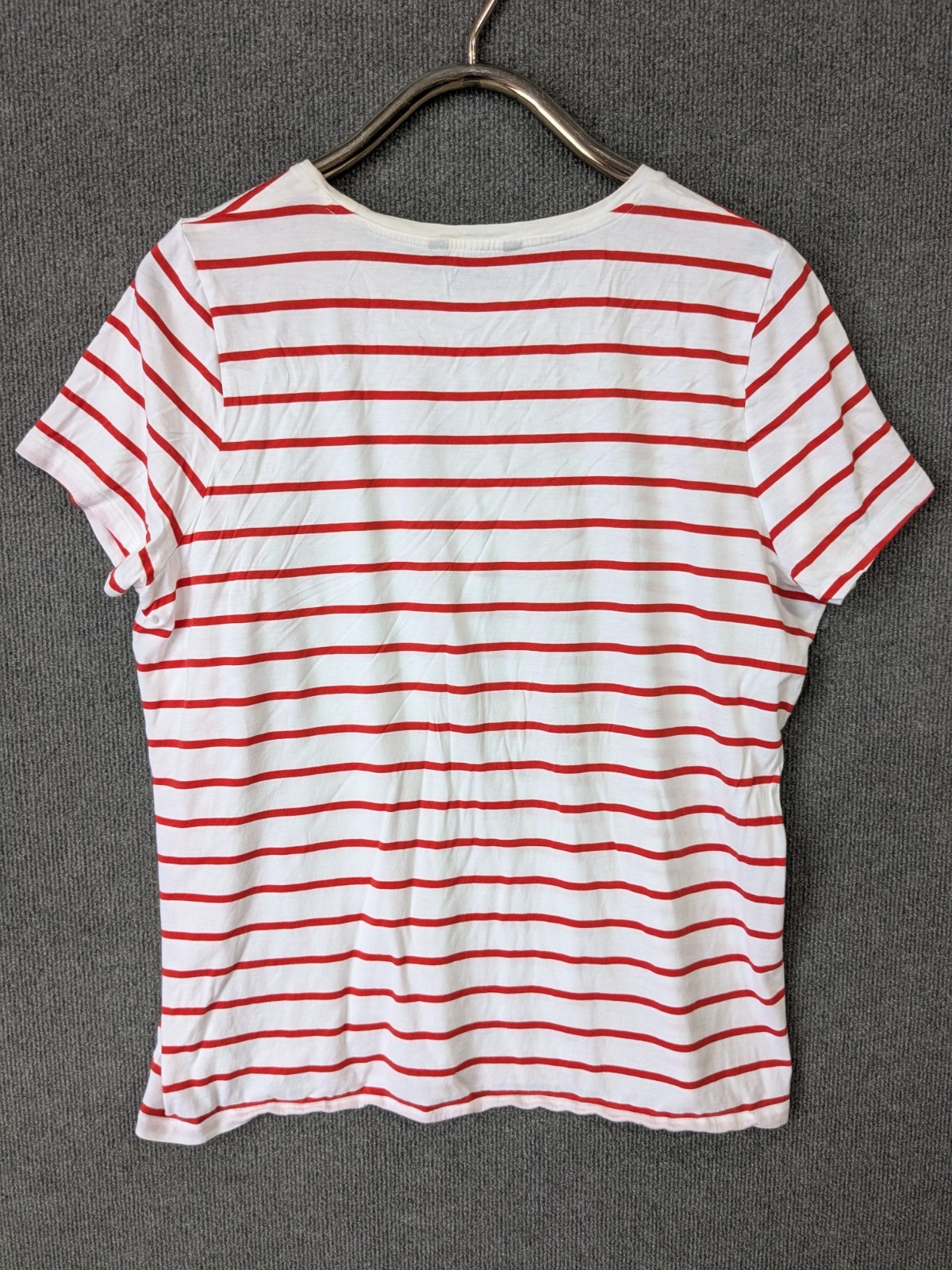 LRL Ralph Lauren Top Womens 2X Studded Logo Crown Striped Tee Shirt Red White