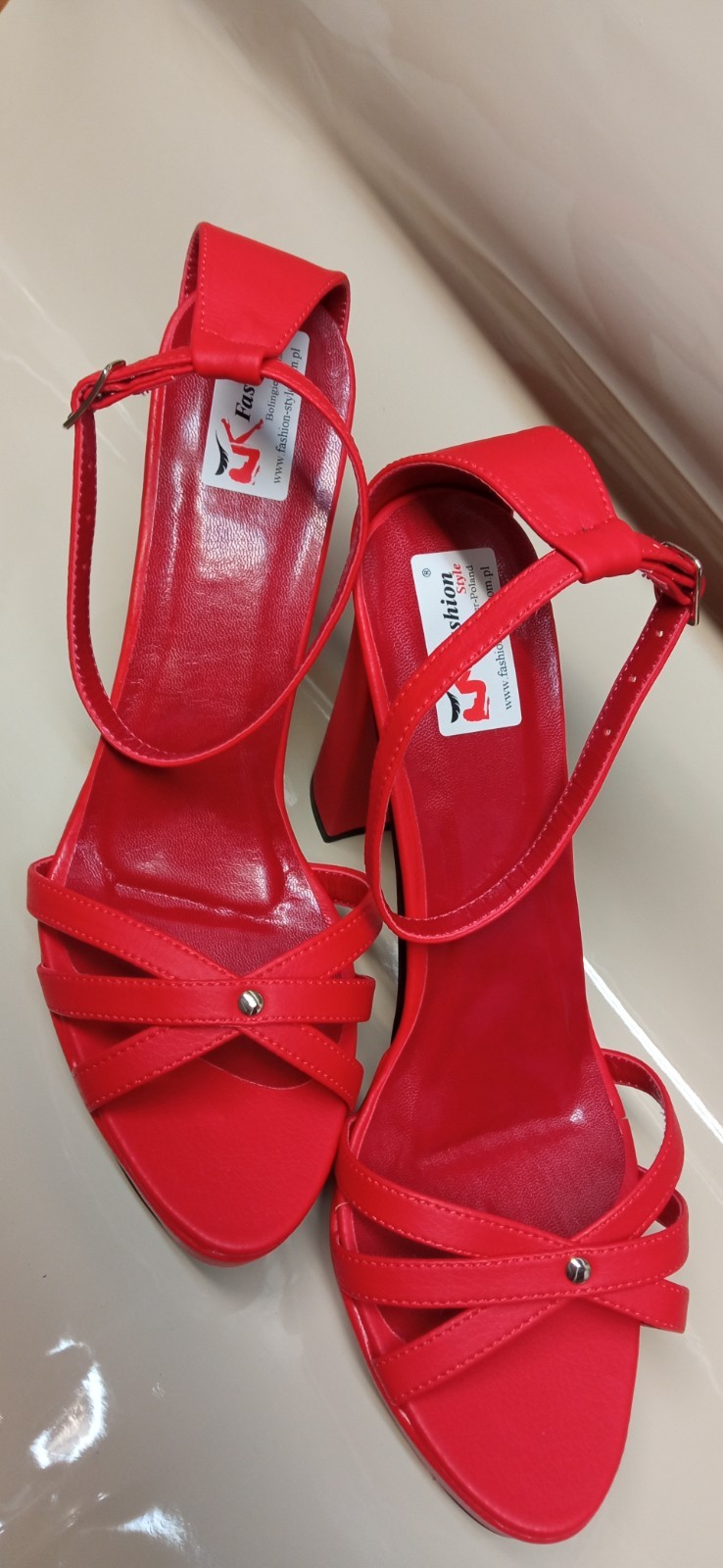 Sandals leather chunky 37 38 39 40 41 42 43 44 45 46 47 platform 2cm heel 13cm PL