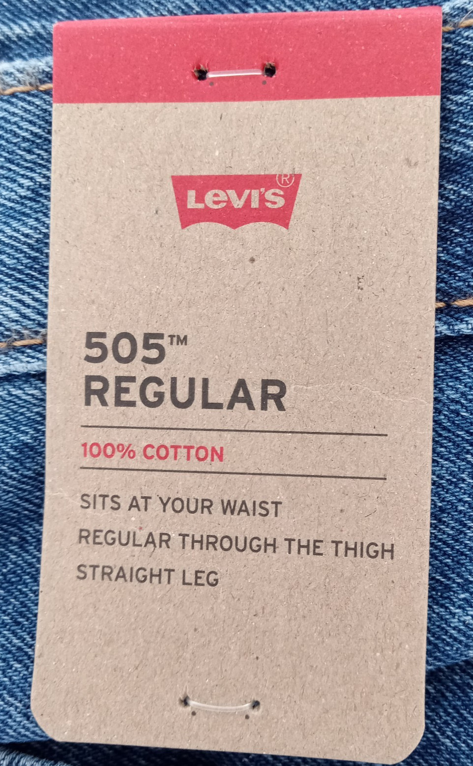 32×29 Levis Mens 505 Regular Fit Jeans Stonewash Blue Denim Straight Leg NWT
