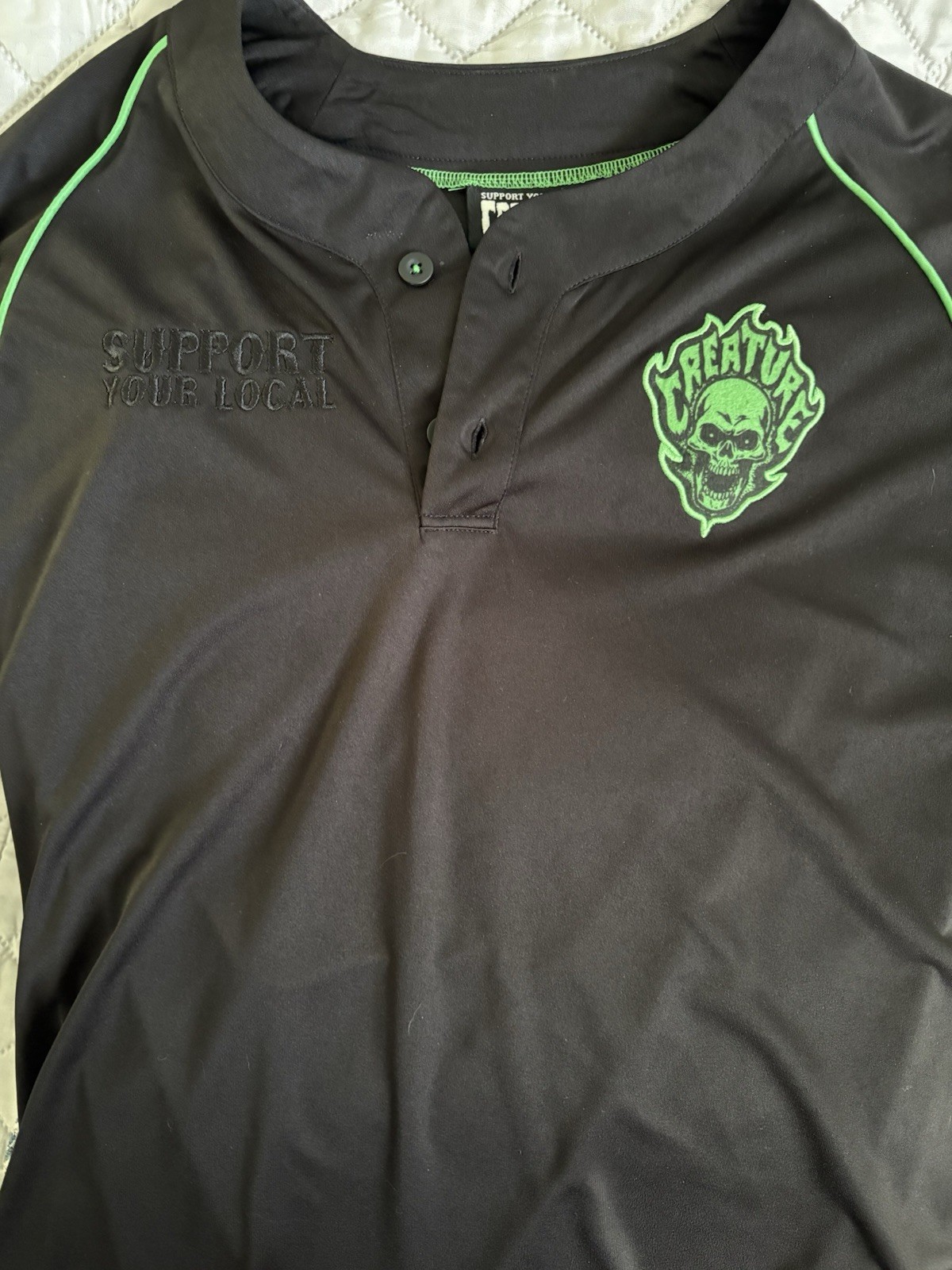 Creature Skateboards Fiend Baseball Jersey Size Medium