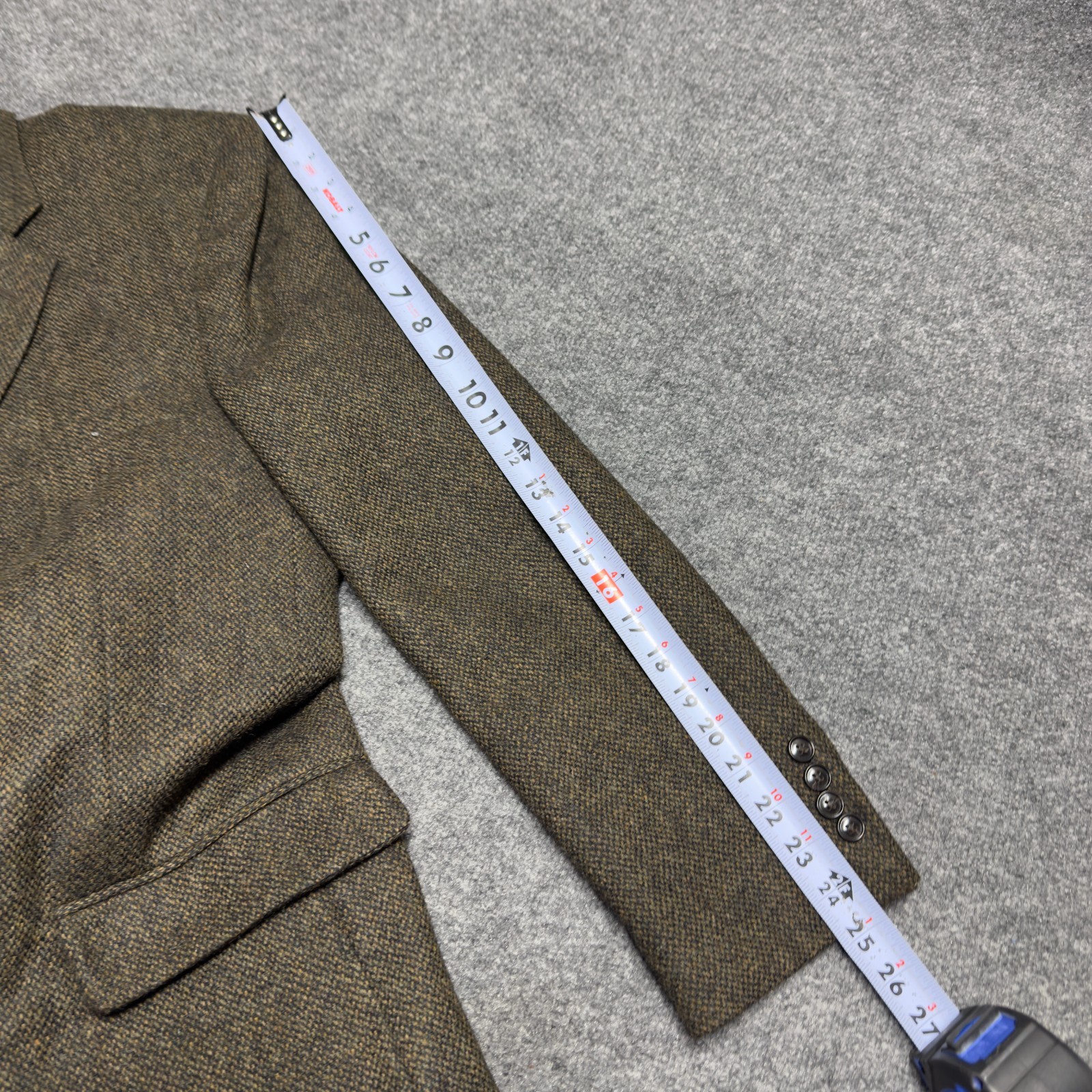 Barrington Tweed 100% Wool Sport Coat Blazer Jacket Men 42R Brown Nailhead