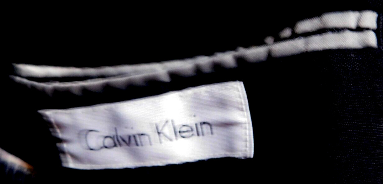 Calvin Klein~Fine Worsted Polyester & Wool Black Tuxedo Jacket Size 48L Slim Fit