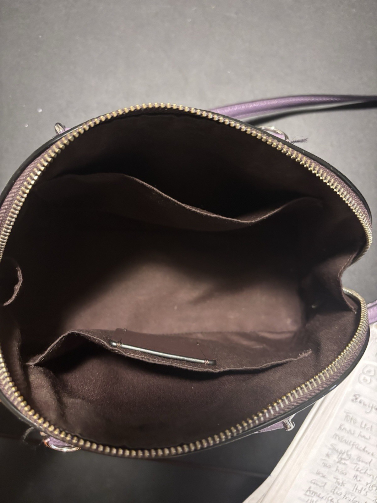 COACH Mini Sierra Satchel Crossgrain Leather Crossbody Bag Purple