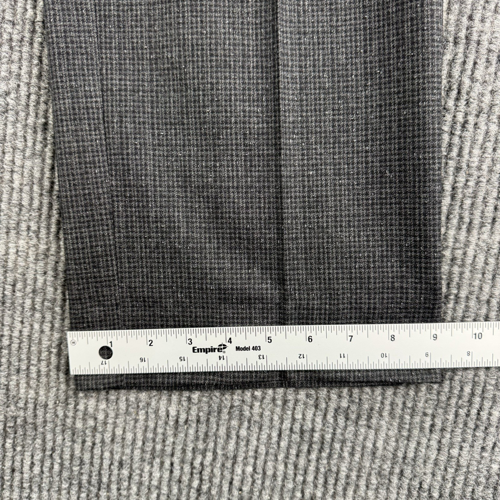 Vintage Pierre Cardin Suit 40 Gray Wool Nailhead Double Breasted Pleated 28×30
