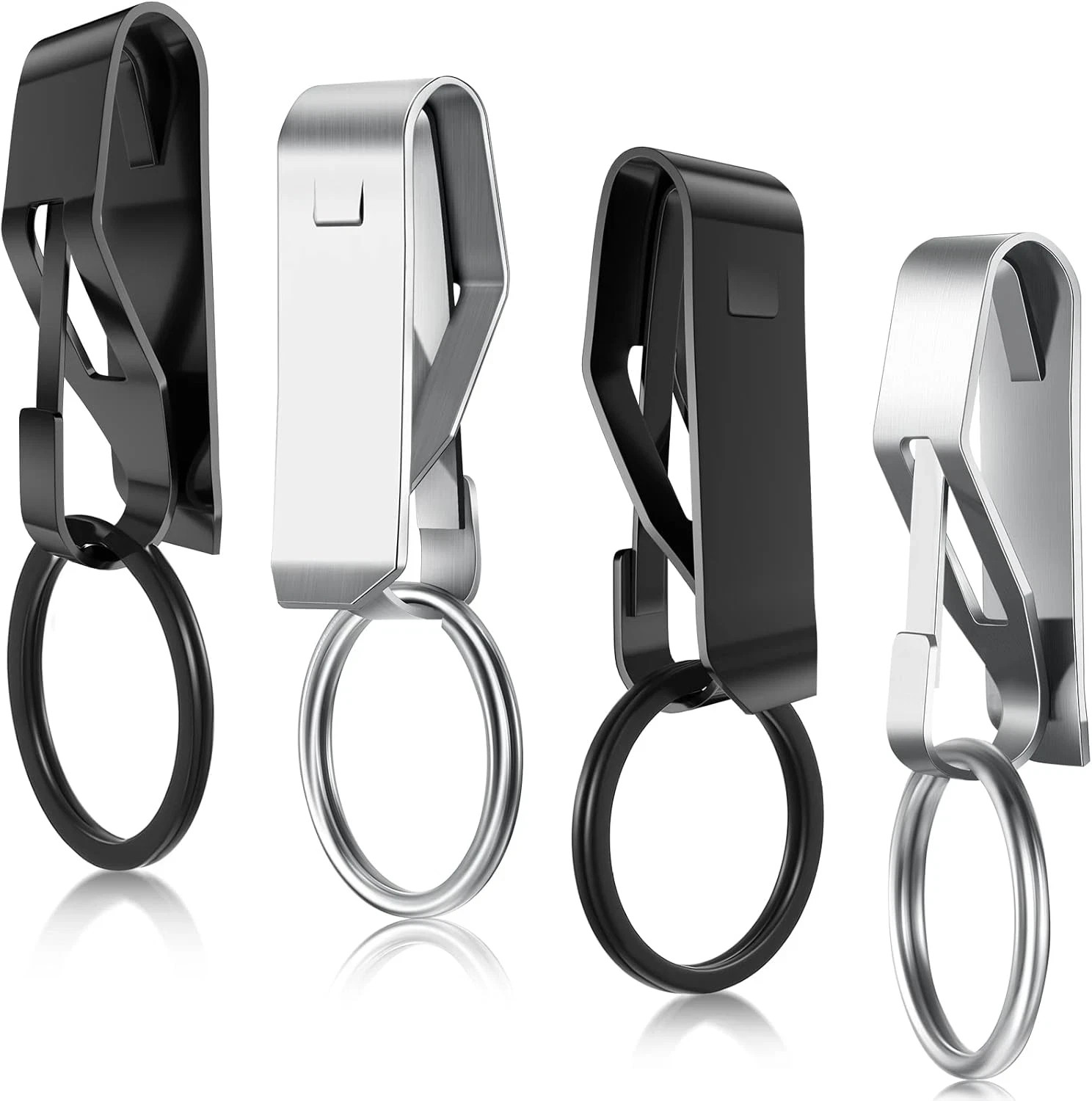 4 Pieces Belt Key Clip Key Holder Security Metal Keychain Clip Ring for Men Home