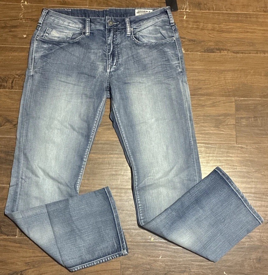 Buffalo David Bitton Driven-X Straight Stretch Blue Jeans Waist 33 Length 32 NWD