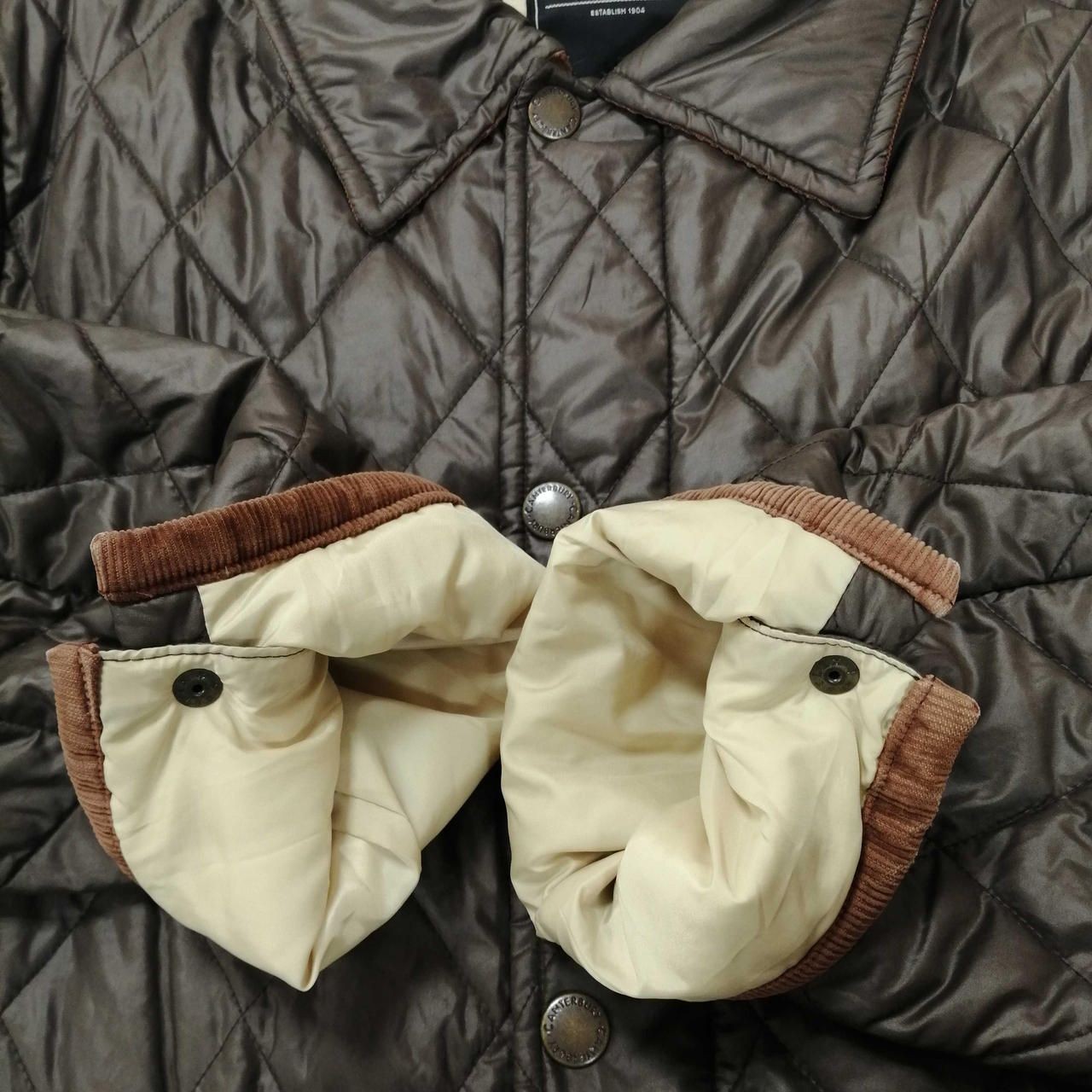 CANTERBURY Zip-up Quilted Blouson Brown Used