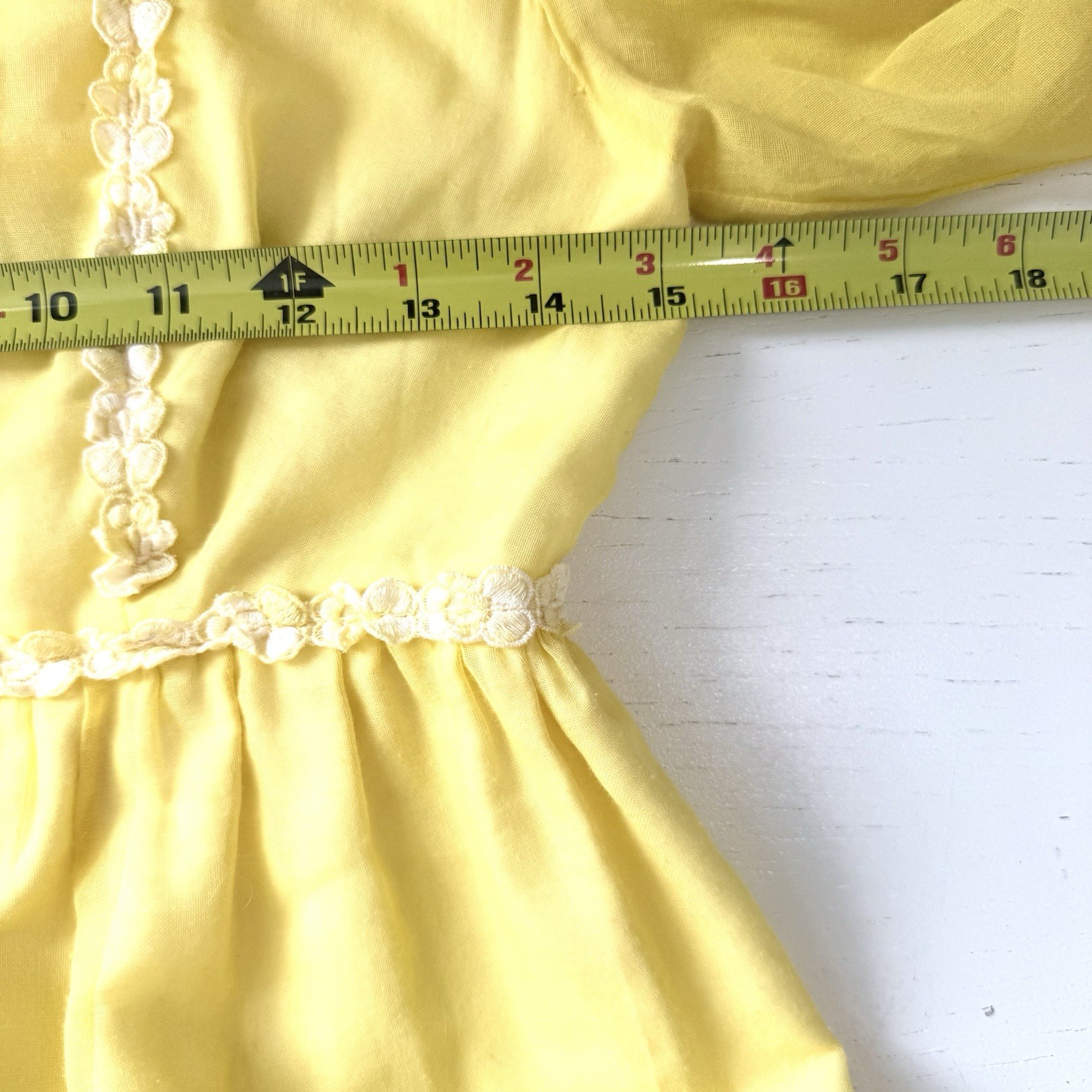Vintage 1960s Liberty House Yellow Maxi Dress 6 Hippie Embroidered Festival #167