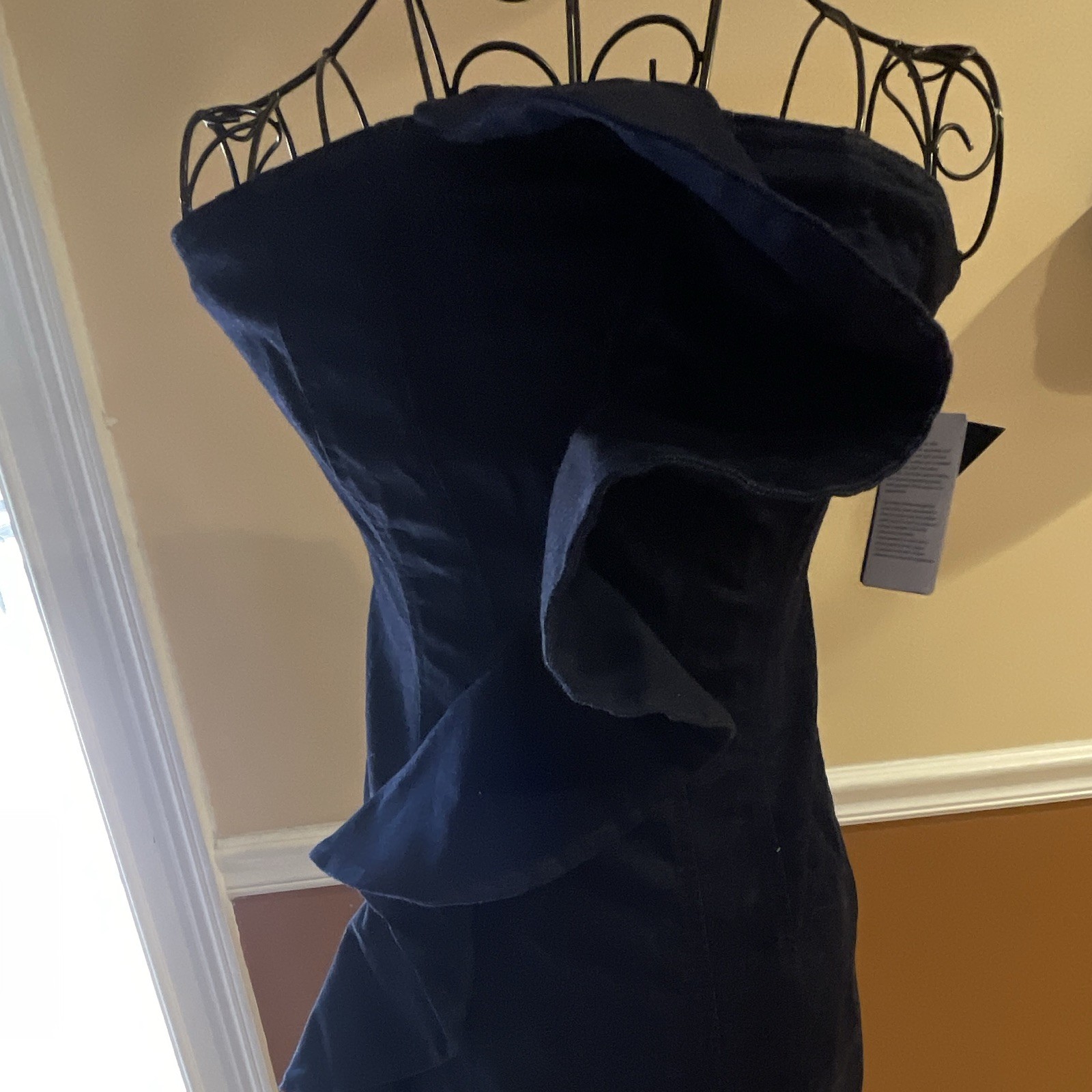 GUESS Blue Denim Full Stretch strapless Bodycon Mini Dress Party/Cocktail S