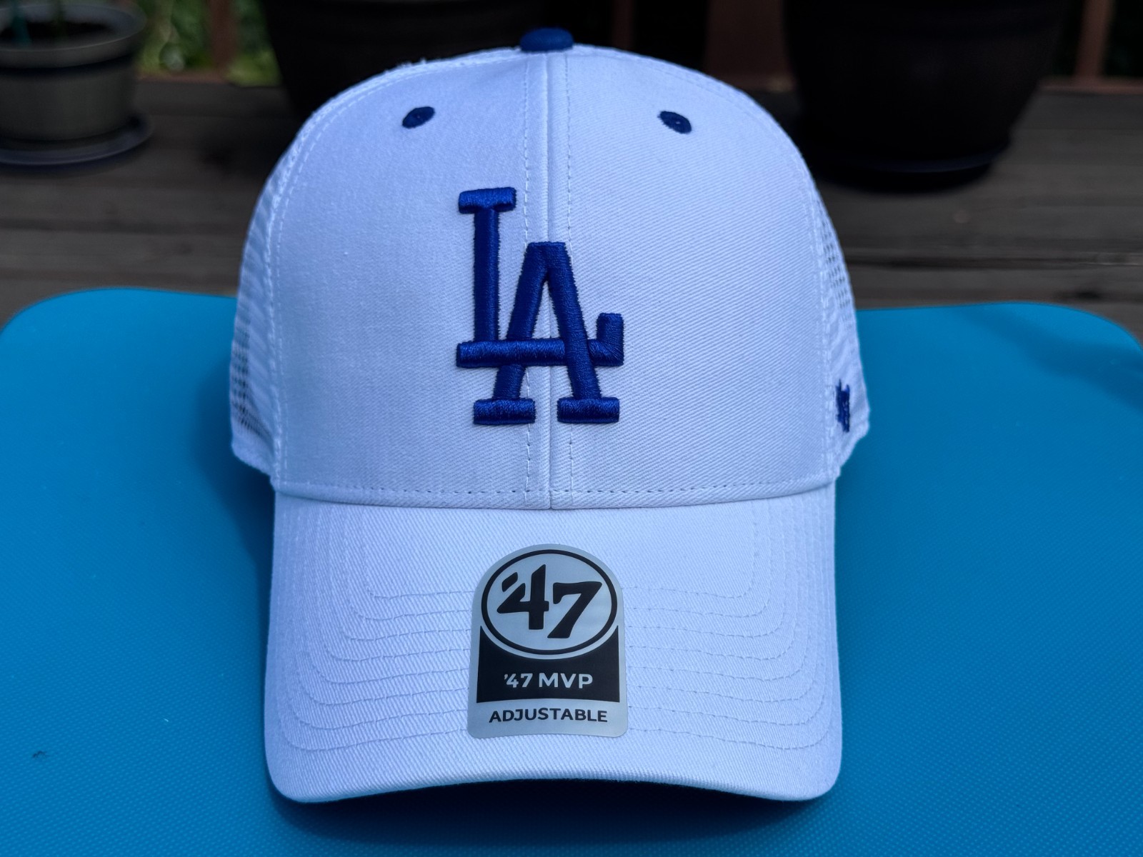 LOS ANGELES DODGERS ’47 MVP Trucker Adjustable Cap Hat MLB $36 Royal Blue White